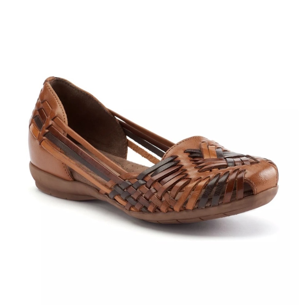 Natural Soul Naturalizer Woven Leather Brown Huarache Flats Women's Size 7